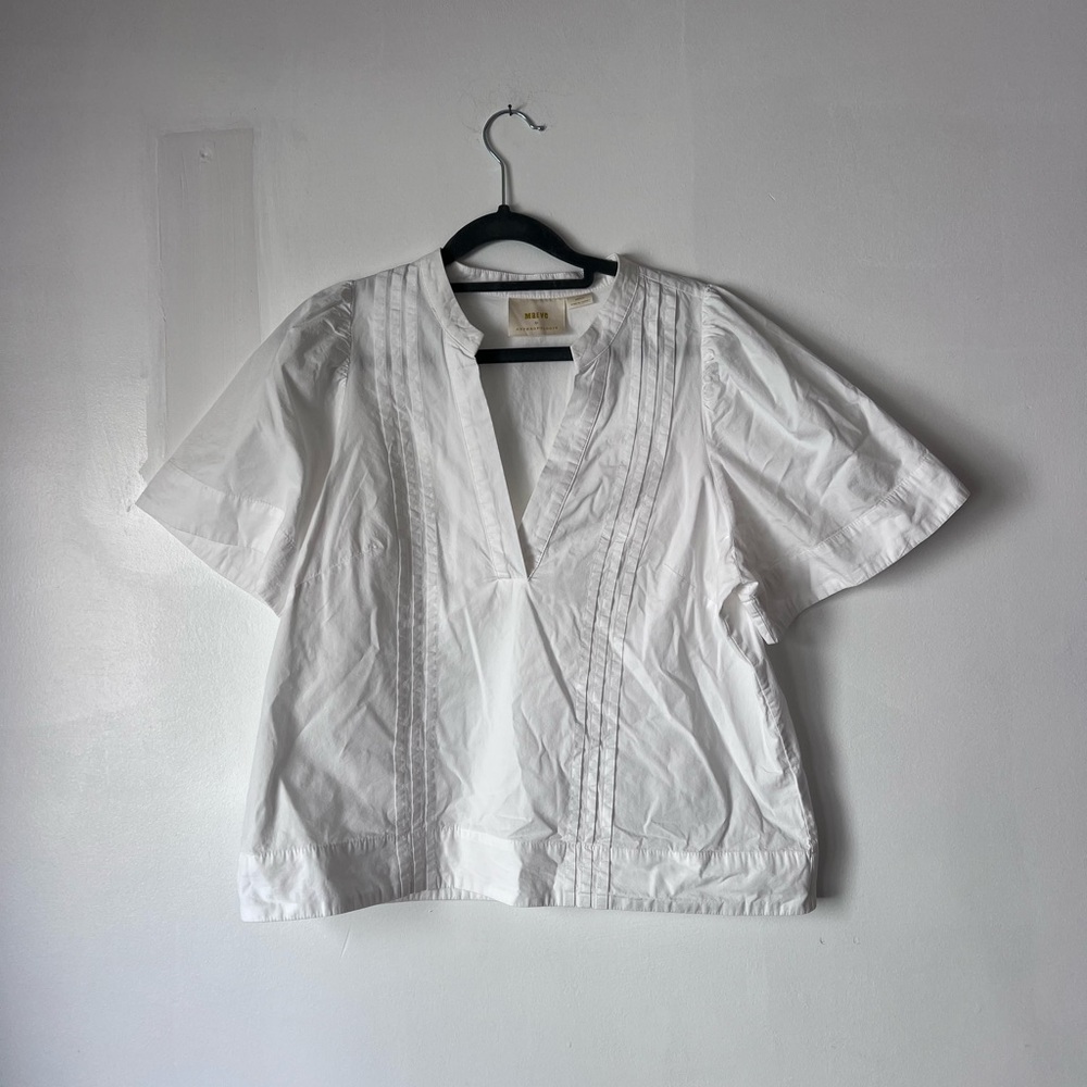 Maeve by Anthropologie White Blouse 100 percent cotton size medium